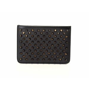 Christian Louboutin Poche Pouch Black Leather Studs